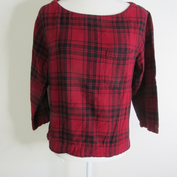 MADEWELL Herald Curtis Tee Red/Black Plaid Top M - Picture 5 of 5